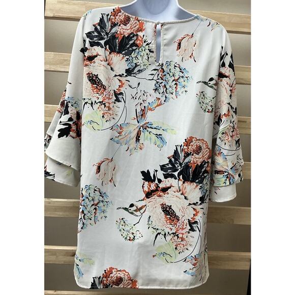 Assorted Brands Women White Short Sleeve Blouse 2XL - Picture 2 of 5